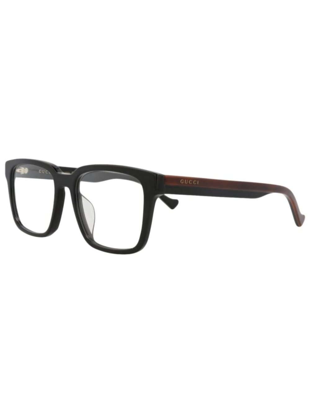 New Gucci Women's Eyeglasses Square Rectangle Recycled Acetate Frame Mens Black